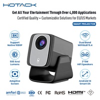 Projecteur intelligent Android LCD Hotack X5AR sans fil HD 1080p pour cinéma maison, mini projecteur portable de voyage