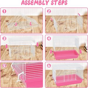 Luxury Large Portable Hamster Cage with Stainless Steel & Iron <b>Frame</b> Solid Pattern Breathable Design for Small Animals - Product Image 5