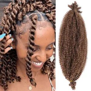 Pre-Separated Kinky Marley Braiding Hair Spring Afro Twist Crochet Hair Bulk Extensions Faux Locs Braid For African Women