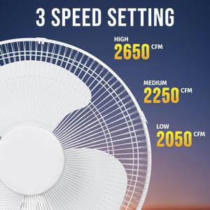 Ventilador de montaje en pared clásico de 16 pulgadas, unidad mecánica de refrigeración de aire eléctrica con controles de cable de extracción fácil, ventiladores de montaje en pared para el hogar - Product Image 3