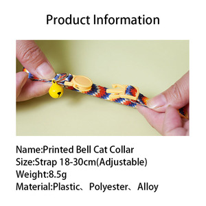 <span class=keywords><strong>Collar</strong></span> de Poliéster para Perro o Gato con Hebilla de Plástico de Seguridad, <span class=keywords><strong>Collar</strong></span> para Mascotas con Campana Pequeña de Colores y Estampado - Product Image 4