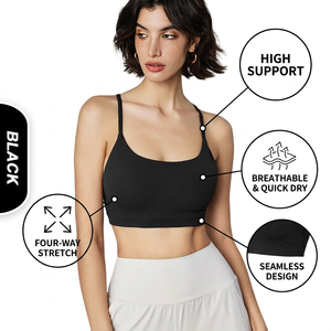 Sujetador Deportivo Premium de Alta Sujeción y Transpirable de Nailon y Spandex para Mujer, Ideal para Gimnasio, Fitness y Yoga - Product Image 3