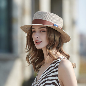 Chic cổ điển giấy mũ rơm với ruy băng màu đỏ phong cách thoáng khí cho mùa hè các sự kiện ngoài trời du lịch & bên hoặc trang phục giản dị - Product Image 3