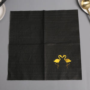 LE NAPPAGE ARTS DE LA <span class=keywords><strong>TABLE</strong></span> Umweltfreundliche Bambusfaser-Papierservietten 33x33 cm 2-lagig Schwarz 50 Stück Beutelverpackung für Hotelgebrauch - Product Image 3