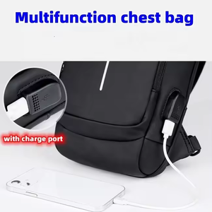 2026 Meistverkaufte Wasserdichte Herren Schulter-Brusttasche für Motorrad und Fahrrad mit Schloss, Individuelles Logo, USB-Anschluss, Diebstahlsichere Umhängetasche - Product Image 2