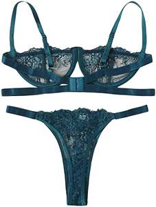 ออกแบบใหม่ผู้หญิง2ชิ้นชุดชั้นในเซ็กซี่ชุดลูกไม้ Bralette Bra และชุดชั้นในกางเกงชุด - Product Image 5