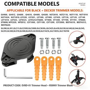 Cabezal de Repuesto para Recortadora AF-100 EVBD-01 RS-0001, Cuchillas de Plástico Negras, 1 Año de Garantía, Compatible con Black Decker H900 GH600 LST522 - Product Image 5