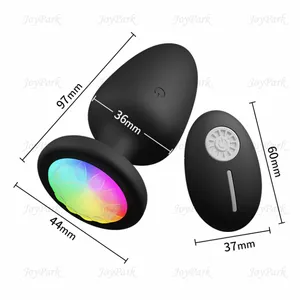 JoyPark Ruby Sex Toy Choc électrique sans fil Vibrant Vaginal Anal Ass Lock Massager LED Anal Vibrator Plug for Men Butt Plug