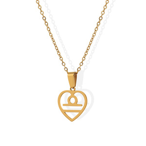 Populaire 12 Zodiac Collier 18K OR En Acier Inoxydable Sans Plomb <span class=keywords><strong>Horoscope</strong></span> Collier Signe Étoile Collier - Product Image 1