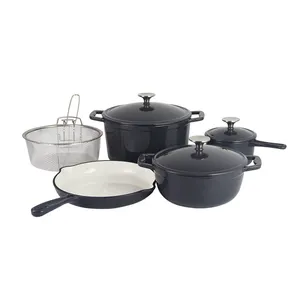 공장 가격 에나멜 조리기구 및 Bakeware 세트 Nonstick 코팅 냄비 및 팬 스틱 조리기구 세트