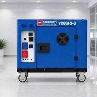 Générateur Diesel Silencieux 8kW, Puissance Maximale 9kW, Monophasé/Trifasé, Puissance Égale, Portable, Insonorisé, Groupe Électrogène d'Urgence pour Diverses Applications