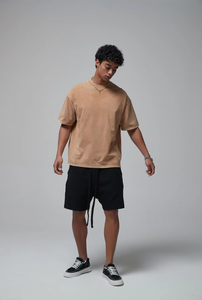 T-shirt délavé FLOWORA – Personnalisation de premier ordre, logo vierge, impression sur mesure pour hommes, t-shirt uni surdimensionné pour hommes - Product Image 5