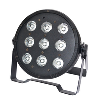 Projecteur LED plat Jisheng 9 pièces RGBW, pleine couleur 4-en-1, télécommande, 110-220V, CRI élevé pour KTV, mariage, scène, fête, spectacle