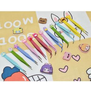 Shinno Manicure Tweezers Stainless Steel Rounded Tip Colorful Cartoon Design For Nail Art Diy Craft - Product Image 1
