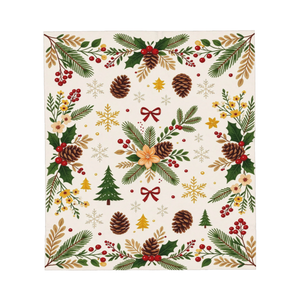 Custom Photo Blanket Christmas Pinecone Snowflake 280gsm 50x60 Inches Cozy Soft Flannel <b>Fleece</b> for Bed Couch Winter Gift - Product Image 4