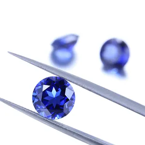 3mm - 30mm Round Cut Lab-created Royal Blue Sapphire Stone For Women/Men Jewellery