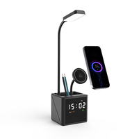 Multifunctionele 3-in-1 bureaulamp dock magnetische draadloze oplaadstation dubbele wekker Magsafe 15W draadloze telefoonlader