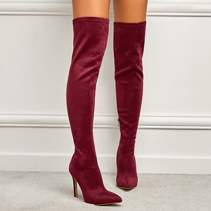 Botas Altas hasta la Rodilla Otoño-Invierno 2025 con Cierre de Cremallera y Lateral Elástico, Estilo Europeo y Americano - Product Image 1