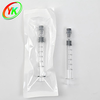 Seringue en verre longue de 1 ml à embout Luer Lock, stérilisée séparément sous blister, avec piston de retenue personnalisé pour la mésothérapie
