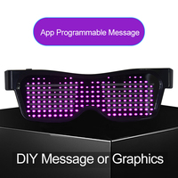 Lunettes lumineuses LED Rechargeable par USB, APP DIY, Messages, fête, danse,