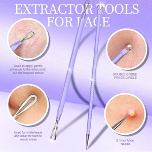 Kit de 7 Piezas de Acero Inoxidable para Eliminar Puntos Negros, Extractor de Espinillas y Comedones, Set de Cuidado Facial con Estuche de Almacenamiento - Product Image 5