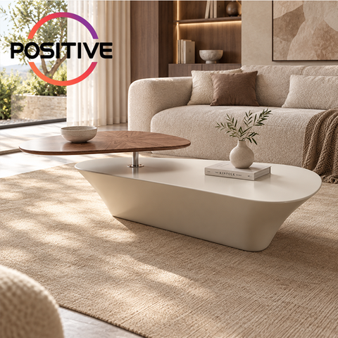 Rotating boat shape coffee table