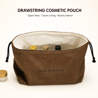 Sac de rangement pour cosmétiques et cheveux en velours à fond carré personnalisé avec cordon de serrage, emballage cadeau de luxe en velours, pochette de maquillage