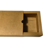 Boîte cadeau en carton avec tiroir coulissant, estampage à chaud sur papier kraft, logo en relief, papier couché personnalisé, pelliculage mat, éponge