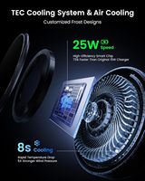 Chargeur de voiture sans fil 25W OEM ODM, support métallique pour grille d'aération, QI2.2, refroidissement rapide, lumière RGB, aimant N52, pour voiture et drone – Meilleure vente mondiale