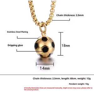 Collar con Colgante Estilo <span class=keywords><strong>Punk</strong></span> de Fútbol Americano Estilo Europeo, Cadena de Eslabones Plateada Unisex, Joyería Personalizada, Regalo - Product Image 5