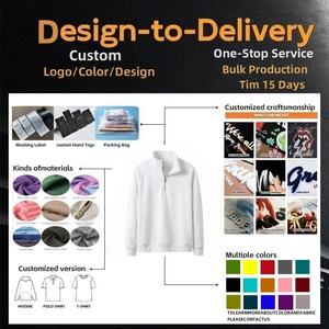 Sweat-shirts à demi-zip vierges tendance 2026, en coton épais 100 %, manches raglan, col montant, style streetwear décontracté pour hommes - Product Image 3