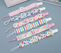 Attache-sucette personnalisée pour bébés, vente en gros, sangle réglable anti-chute, support de sucette en tissu, laisse pour tétines