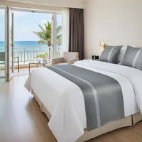 Ensemble de couette de luxe pour hôtel, couvre-lit, housses de coussin décoratives, décoration élégante pour chambre à coucher, 100% coton, imprimé personnalisé, personnalisable