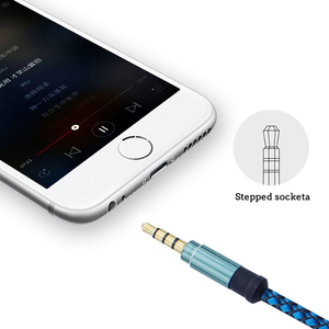 Cable de Audio de Nailon de 1.5M, Colorido, Conector Macho a Macho de 3.5mm, Cable Auxiliar para Estéreos de Auto y Teléfonos - Product Image 3