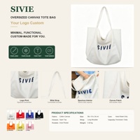 Sac fourre-tout en toile personnalisé avec impression de lettres surdimensionnées, sac à bandoulière grande capacité pour femme, idéal pour le shopping, les voyages et le quotidien, fournisseur en gros