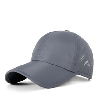 Gorras Chapeau unisexe en nylon perforé, blanc, souple, avec trou laser, aéré, casquette de papa de sport, casquette de baseball avec bande magique