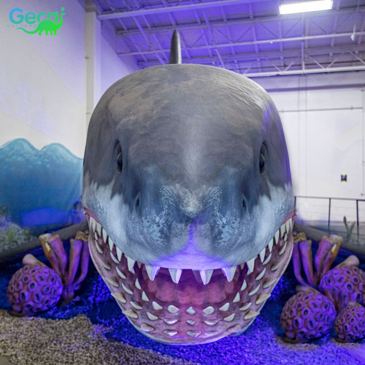 ゲカイ 等身大 サメ リアルなアニマトロニクス シャーク 機械動物 