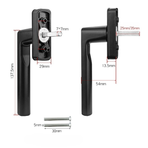 Poignée de fenêtre en alliage d'aluminium 25mm 35mm, manivelle pour fenêtre à battant, accessoire pour fenêtre à rupture de pont thermique - Product Image 5