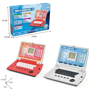Samtoy 20 fonksiyon simülasyon çocuk İngilizce dil erken eğitim dizüstü oyuncak çocuk bilgisayar oyuncak ile Led ekran