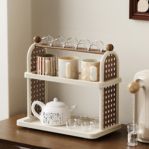 Cup And Tea Cup Storage Rack Double Layer Mug Holder With Stand For Kitchen Table Use - Product Image 2