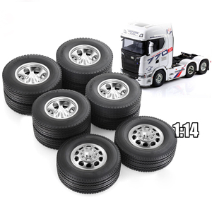 <span class=keywords><strong>Kit</strong></span> de 2 roues arrière <span class=keywords><strong>Tamiya</strong></span> avec moyeu et pneus en caoutchouc pour camions tracteurs, remorques et voitures <span class=keywords><strong>RC</strong></span> 1/14 - Product Image 1