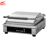 Presse à panini électrique commerciale en aluminium moulé, plaque antiadhésive en PTFE, machine à griller pour sandwichs et hamburgers (GH-816)