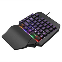 Clavier de jeu à membrane USB filaire à rétroéclairage RVB à une main Mini clavier 40 touches pour PC Mobile Tablet GK-103S