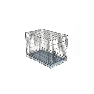 Professionally Made L Size Pet Travel Cage Black Quadrate Pet Metal Cage For Export