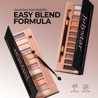 Palette de fards à paupières en poudre longue tenue, 12 couleurs, résistante à l'eau, à base de produits chimiques, mate et scintillante, 24g, coffret cadeau maquillage