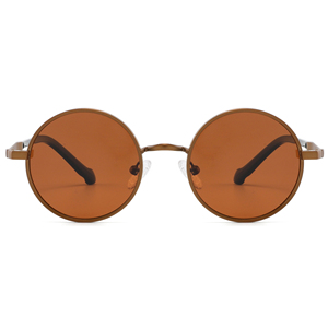 <b>Round</b> <b>Sunglasses</b> Full Rim Gold <b>Frame</b> Green Lenses UV400 Protection Unisex Adult Casual Retro Style - Product Image 6