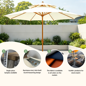 Sombrilla de Jardín para Exteriores, Parasol de Playa, Sombrilla Grande <span class=keywords><strong>y</strong></span> Resistente con Base para Patio, Hotel <span class=keywords><strong>y</strong></span> Restaurante - Product Image 2