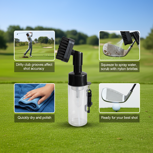 Brosse <span class=keywords><strong>de</strong></span> nettoyage pour clubs <span class=keywords><strong>de</strong></span> golf avec pulvérisation d'eau, outil <span class=keywords><strong>de</strong></span> nettoyage portable anti-fuite pour le terrain <span class=keywords><strong>de</strong></span> golf et clip pour sac <span class=keywords><strong>de</strong></span> golf - Product Image 4