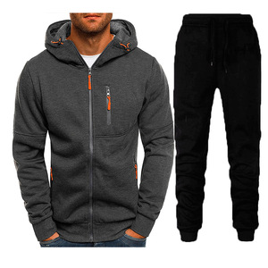 Survêtement deux pièces réversible personnalisé imprimé, de haute qualité, épais, écologique, avec fermeture éclair, comprenant un sweat à capuche à cordon et un pantalon de survêtement - Product Image 4