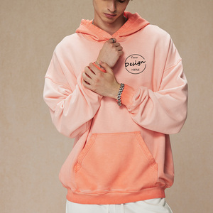 Sudadera con capucha lavada vintage de algodón 100% al por mayor 430 gramos de peso pesado de gran tamaño con estampado de piedra ácida en el hombro caído para la temporada de otoño - Product Image 5